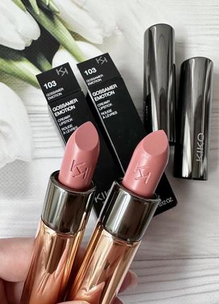 Кремова нюдова помада kiko milano gossamer emotion creamy lipstick 103 6