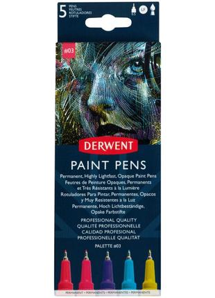 Набір кольорових ручок paint pen palette №3 5шт derwent