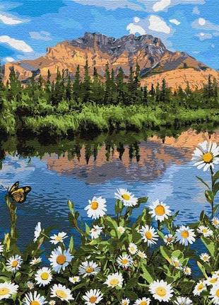 Картина малювання за номерами ідейка гірський пейзаж kh2833 40х50 см пейзаж, природа набір для розпису фарби,