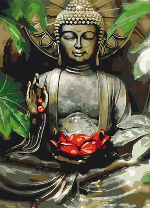 Картина по номерам brushme баллийський будда bs51543 40х50см набор для росписи по цифрам, краски, кисти, холст
