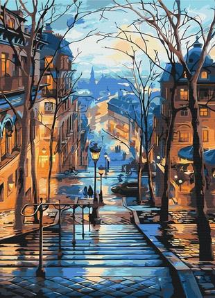 Картина за номерами brushme вечірнє місто після дощу 40х50 см bs51371
