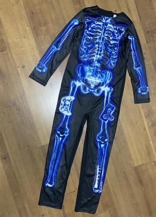 Скелет светящийся в темноте костюм карнавальный4 фото