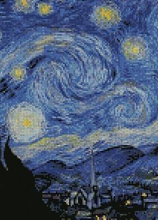 Алмазна мозаїка ідейка зоряна ніч. вінсент ван гог, 40 х 50 см (amo7007)1 фото