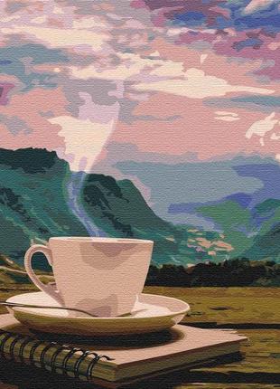 Картина за номерами малювання brushme bs24686 ранок із краєвидом на гори