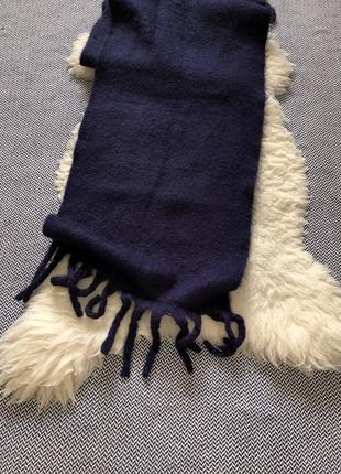 Объёмный грубый шарф с бахромой тренд большой пышный