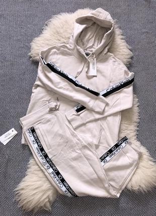 Костюм Plus calvin klein оригинал спортивный прогулочным форс утеплённый капюшон оверсайз