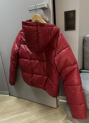 Курточка теплая, красная3 фото