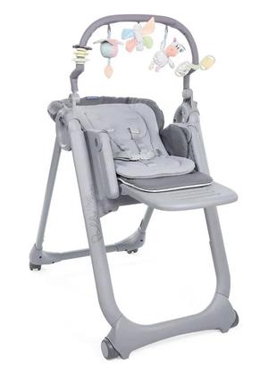 Стільчик для годування chicco polly magic relax new, графіт