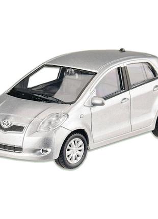 Машина металлическая toyota yaris "welly" 44003cw масштаб 1:43 (серебряный)