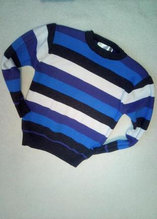 Нарядный свитерок в полоску на модника 4/5лет1 фото