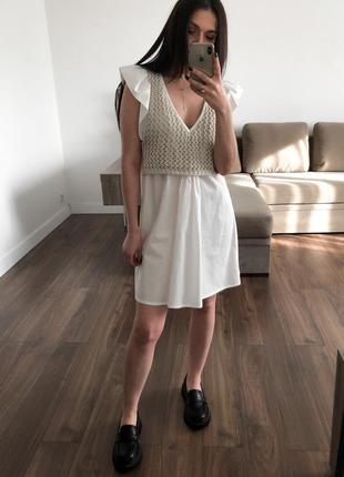 Неймовірна сукня/плаття з вязаним топом zara