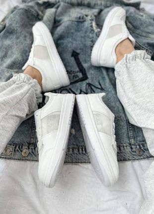 Білі літні кросівки - кеди сітка10 фото