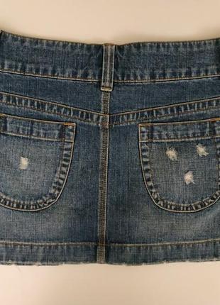 Стильная джинсовая юбка с потертостями и дырками от new look р.l-xl3 фото