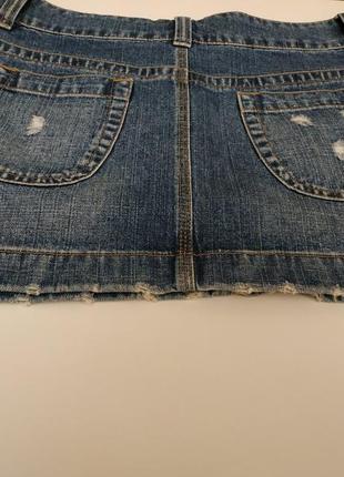 Стильная джинсовая юбка с потертостями и дырками от new look р.l-xl4 фото
