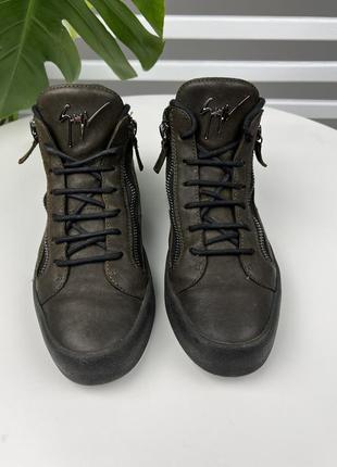 Оригинальные кожаные ботинки giuseppe zanotti2 фото