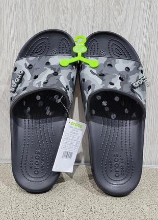 Слайди crocs classic printed camo slide крокси шльопанці