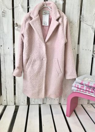 Пальто брендовое для девичинок escaloels туречковина (шерсть) розовое 140,146,152,158,1645 фото