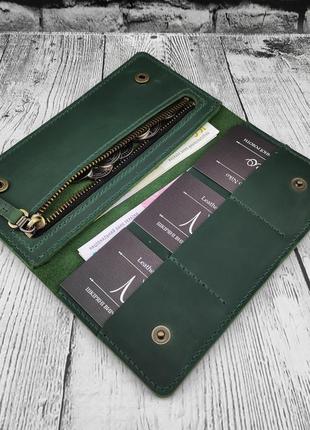 Шкіряний жіночий гаманець. зелений гаманець. жіночий зелений гаманець