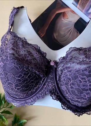 80/85/90/95/100g  бюстгальтер сливовый на большую грудь с мягким поролоном