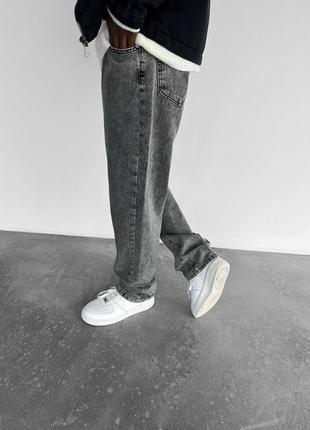 Чоловічі подовжені широкі джинси / сірі джинси класика4 фото