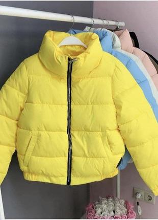 Куртка жіноча коротка демісезонна — 008 жовтогарячий колір9 фото