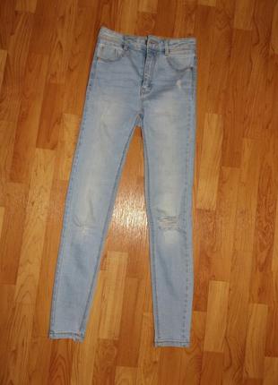 Крутые джинсы скинни stradivarius super high waist7 фото