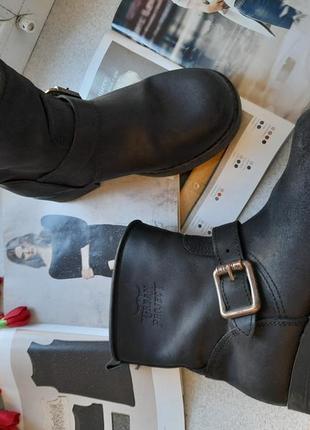 Кожаные сапоги деми 36 демисезонные ботинки байкерские грандевиэ гранж2 фото