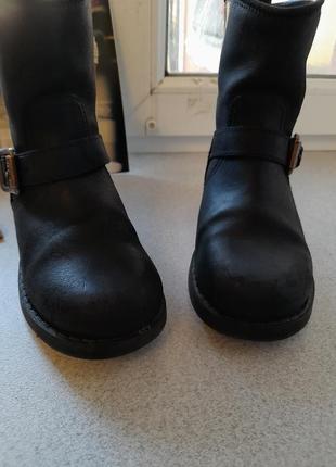 Кожаные сапоги деми 36 демисезонные ботинки байкерские грандевиэ гранж4 фото