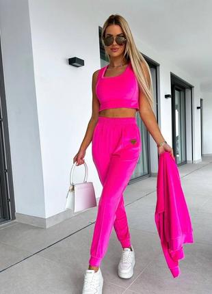 Жіночій спортивний костюм трійка велюр з 42-56 розміри.