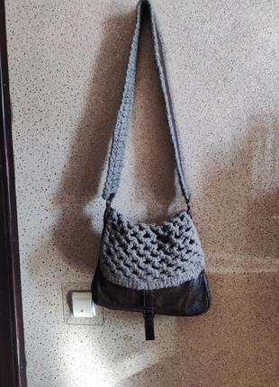 Nero&amp;nero italia шкіряна дизайнерська сумка в стилі бохо гранж. італія10 фото