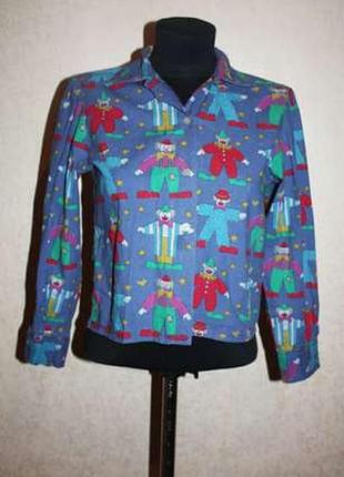Блузка-рубашка с клоунами, р.134