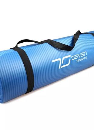 Тренировочный коврик для йоги и фитнеса 7sports nbr yoga mat mts-1 (180*60*0,8см.) голубой