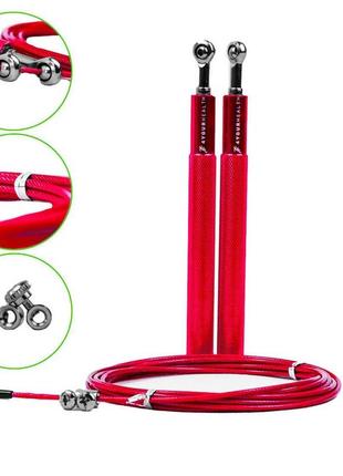 Высококачественная скакалка скоростная 4yourhealth jump rope premium 3м металлическая на подшипниках 0194 крас