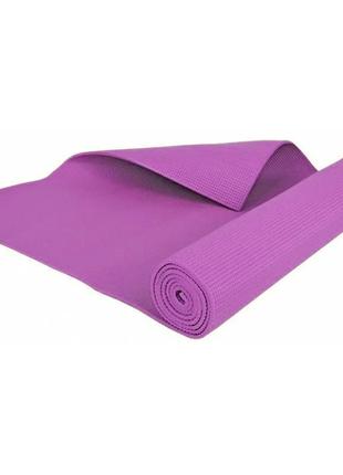 Килимок для йоги та фітнесу power system ps-4014 pvc fitness yoga mat pink (173x61x0.6)4 фото