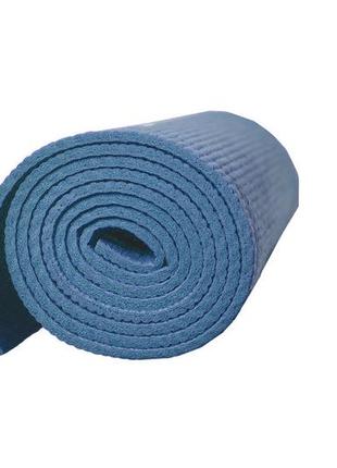 Килимок для йоги та фітнесу powerplay 4010 pvc yoga mat темно-синій (173x61x0.6)6 фото