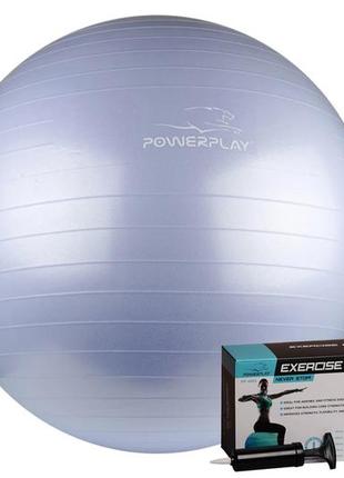 М'яч для фітнесу (фітбол) powerplay 4001 ø75 cm gymball  sky blue + помпа1 фото