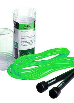 Скакалка powerplay 4201 basic jump rope зелена (2,8m.)