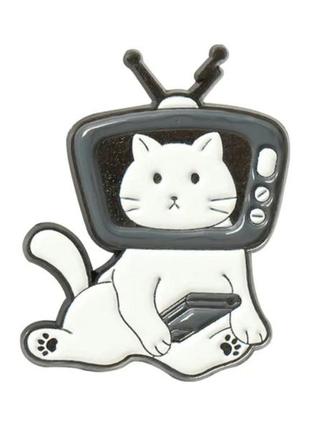 Значок / пены металлический мыла мультяшная кошка в экране телевизора