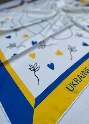 🕊️нежный патриотический шелковый платок/платок 💛💙4 фото