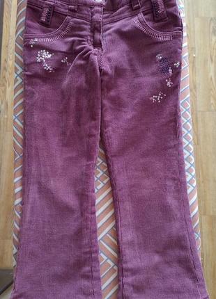 Джинсы вельветовые брюки sani на флисе, 4т, 104 см6 фото