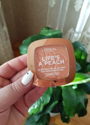 Рум'яна рум'яна для обличчя l'oreal paris life's a peach blush 01 peach addict1 фото