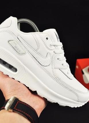 Кросівки nike air max 90 white / женские кроссовки найк ейр макс кожанные демисезонные