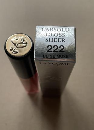 Lancôme l'absolu gloss sheer блиск для губ, #222 beige muse4 фото