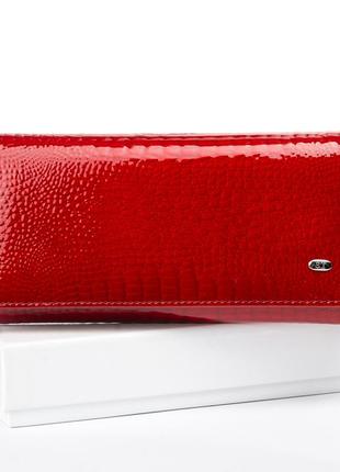 Жіночий шкіряний гаманець з натуральної шкіри червоного кольору