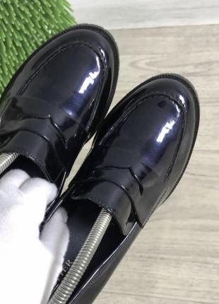 Качественные лоферы pier one на удобных каблуках navy женские туфли 🇩🇪1 фото