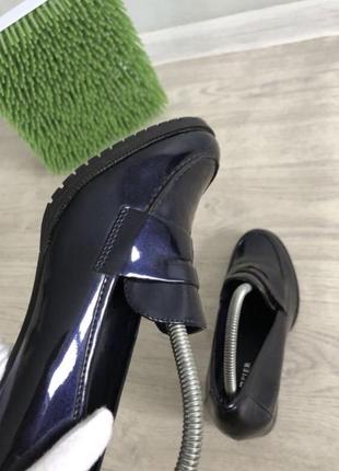 Качественные лоферы pier one на удобных каблуках navy женские туфли 🇩🇪9 фото