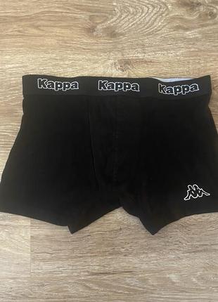 Классные, трусы, боксерки, коттоновые, мужские, черного цвета, от дорогого бренда: kappa3 фото