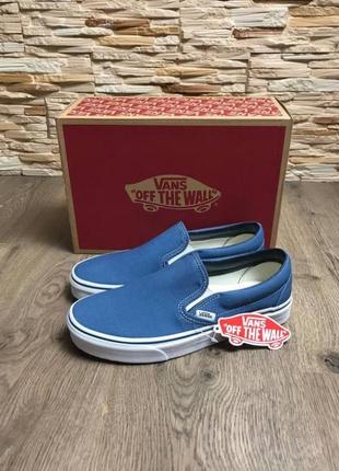 Оригинальные женские синие текстильные кеды vans