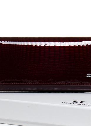 Жіночий шкіряний гаманець з натуральної шкіри темно бордового кольору