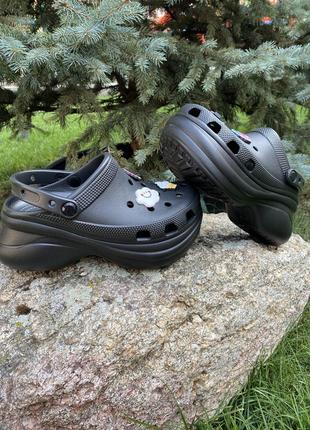 Crocs сабо крокс bae clog на платформе белые чёрные розовые6 фото